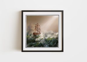 Double Matted and Framed Spanish Galleon by Akiane 