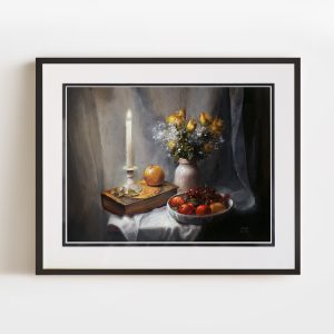 By The Candlelight | 12x16 Double Matted & Framed Paper