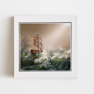 Double Matted Print Spanish Galleon by Akiane