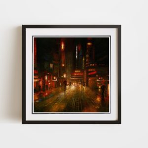 Jazz In The City | 8x8 Double Matted & Framed Paper