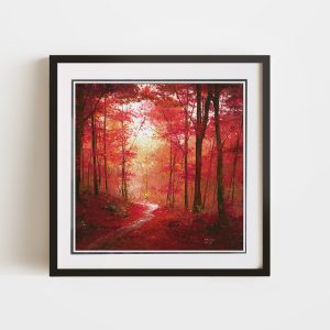 Double Matted and Framed Spirited Painting of autumn